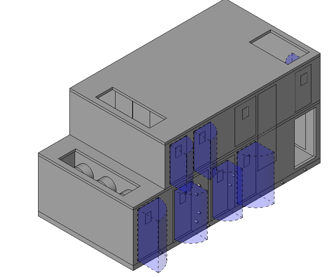 Coordination view showing the air handler with surrounding systems