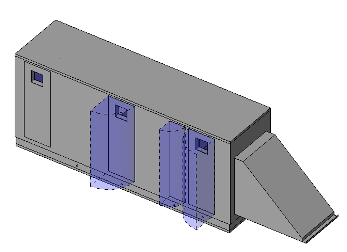 Detail view of modeled connections